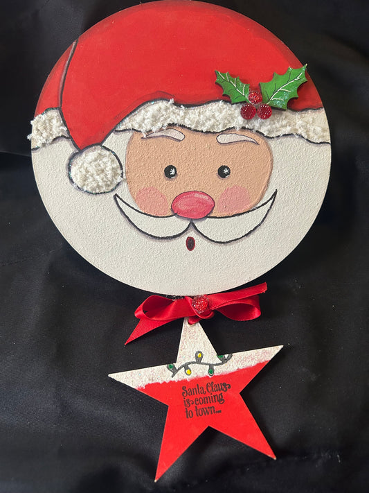 Wood Christmas Wall Hanging (Santa) ( Double)
