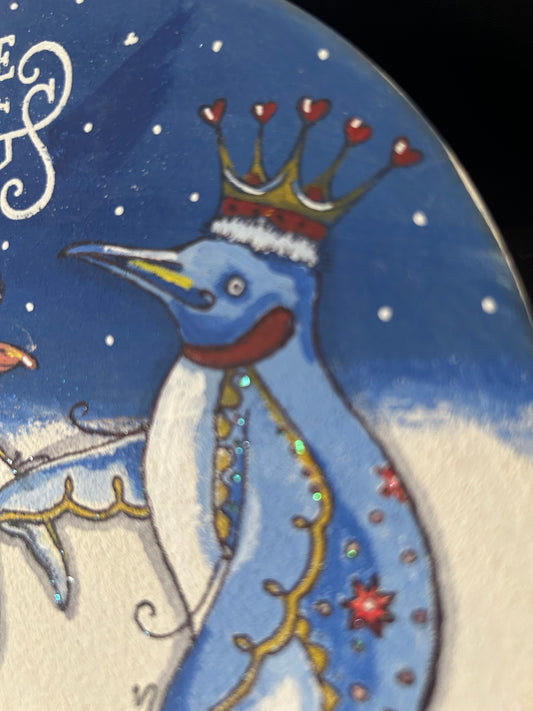Wood Christmas Wall Hanging (Penguins)
