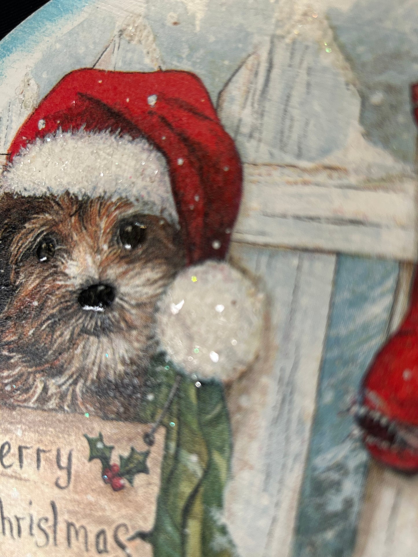 Christmas wood wall hanging (dog)