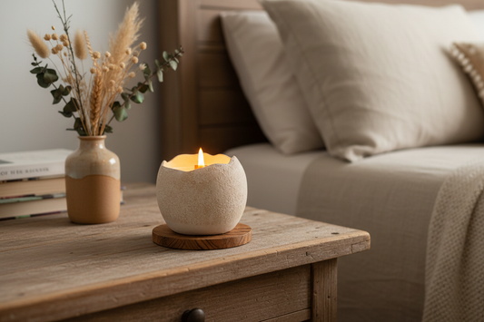 Eco Resin Stoneware Egg Candle Lifestyle