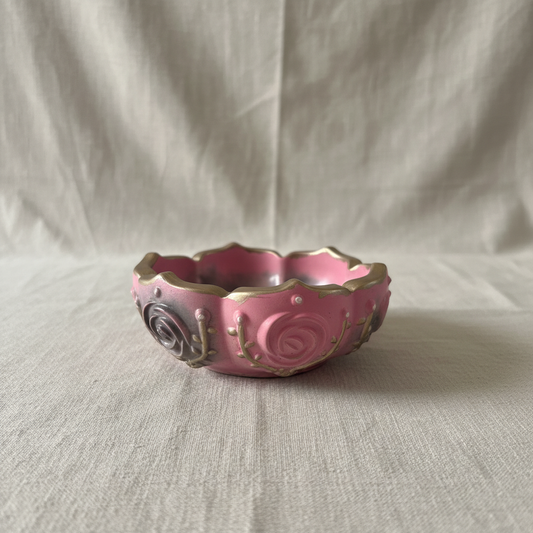 Pink Rose Pottery Bowl